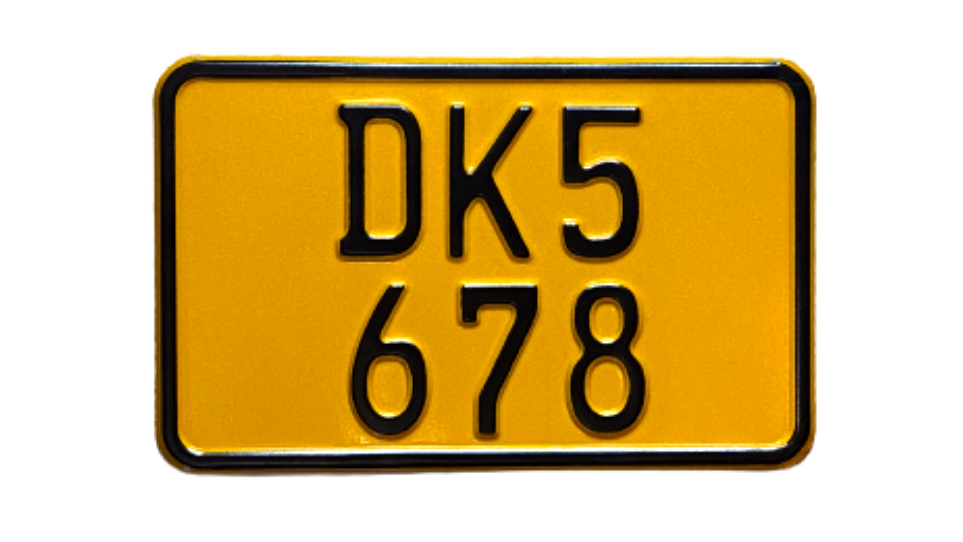 11c. Dansk Knallert nummerplade, gul 180 x 110 mm